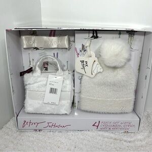 Betsey Johnson 4 piece set with crossbody strap hat